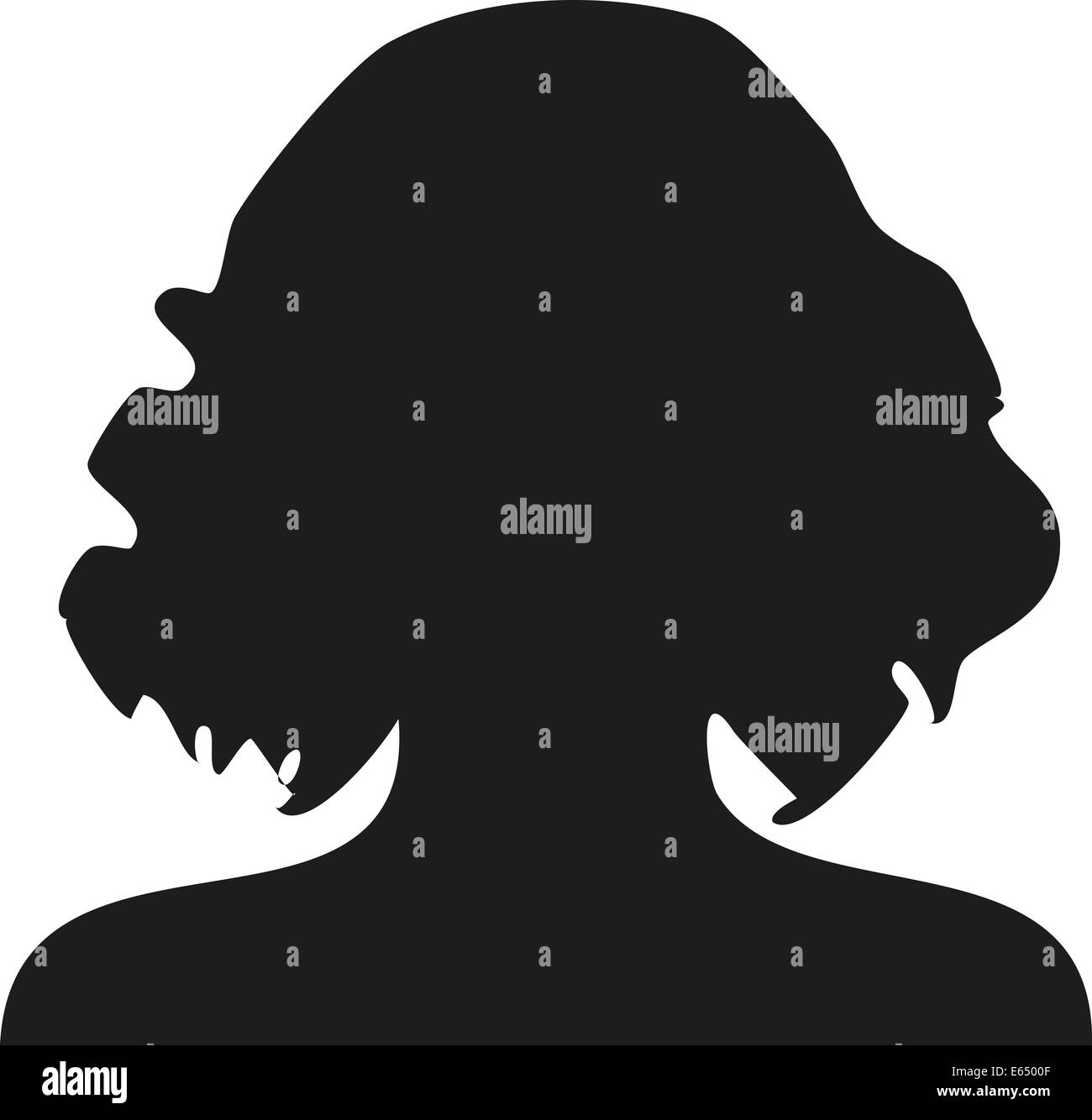 Silhouette Frau Scherenschnitt schwarz weiß Umriss frauen lang haare lange kurz Abbild Symbol Symbolik User Userfoto Foto Vektor Stock Photo