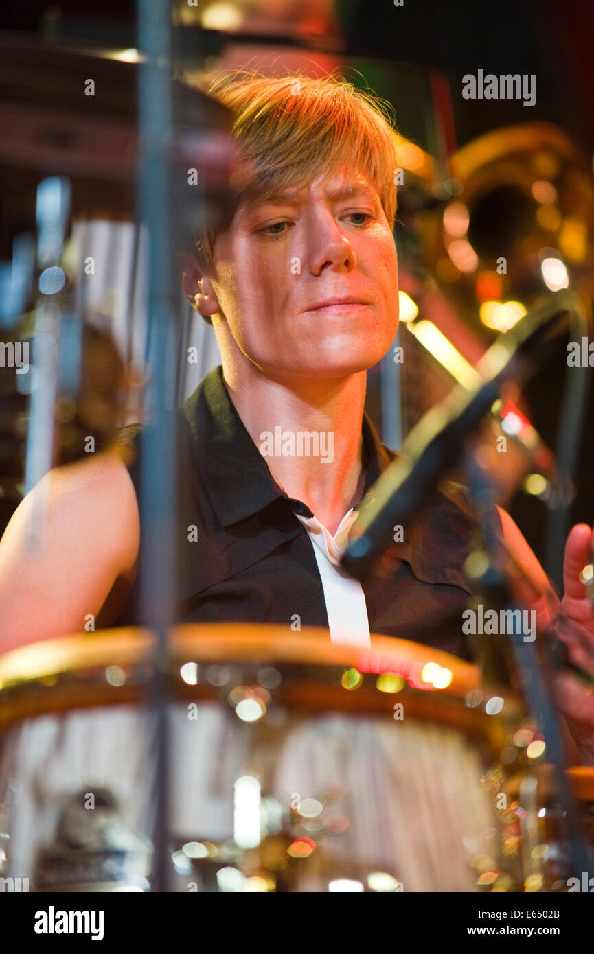 Live music female percussionist with Loose Tubes 21piece big band on