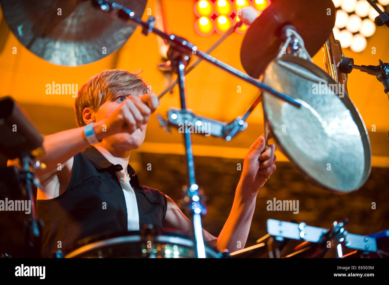 Live music female percussionist with Loose Tubes 21piece big band on