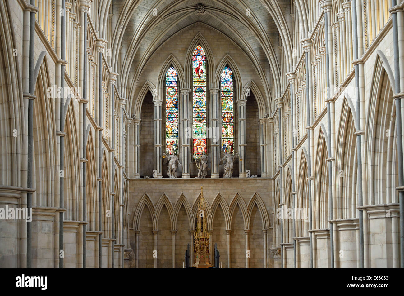 Nave, chancel, Southwark Cathedral, interior view, London, England, United Kingdom Stock Photo