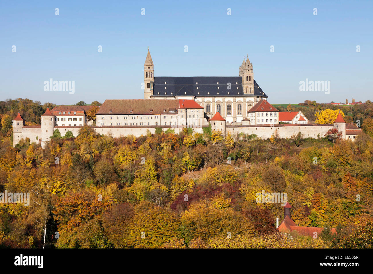 Benedictine Monastery of Comburg, also known as Großcomburg, Steinbach, Kochertal, Schwäbisch Hall, Hohenlohe Stock Photo