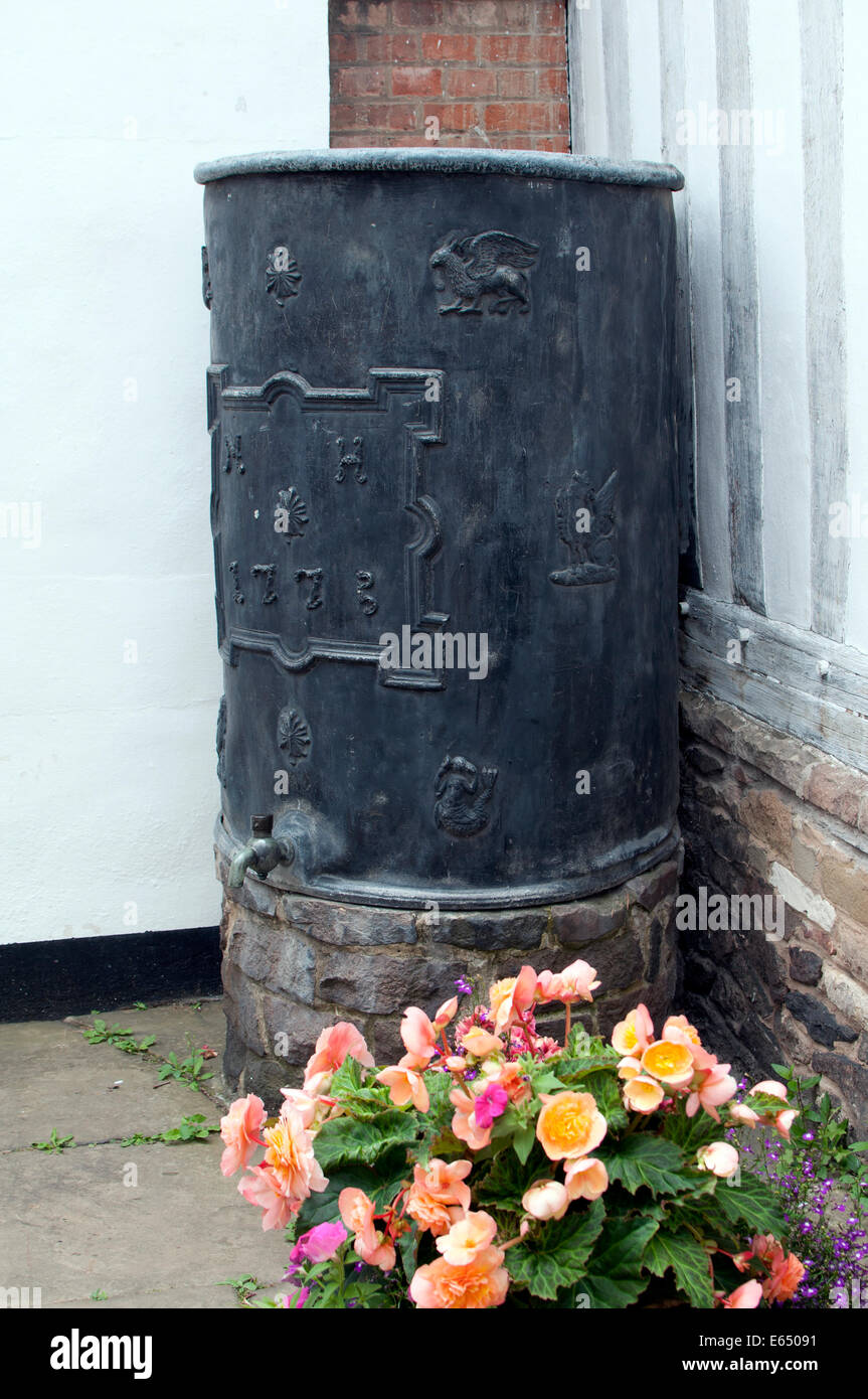 18thC rainwater tank, The Guildhall, Leicester, UK Stock Photo