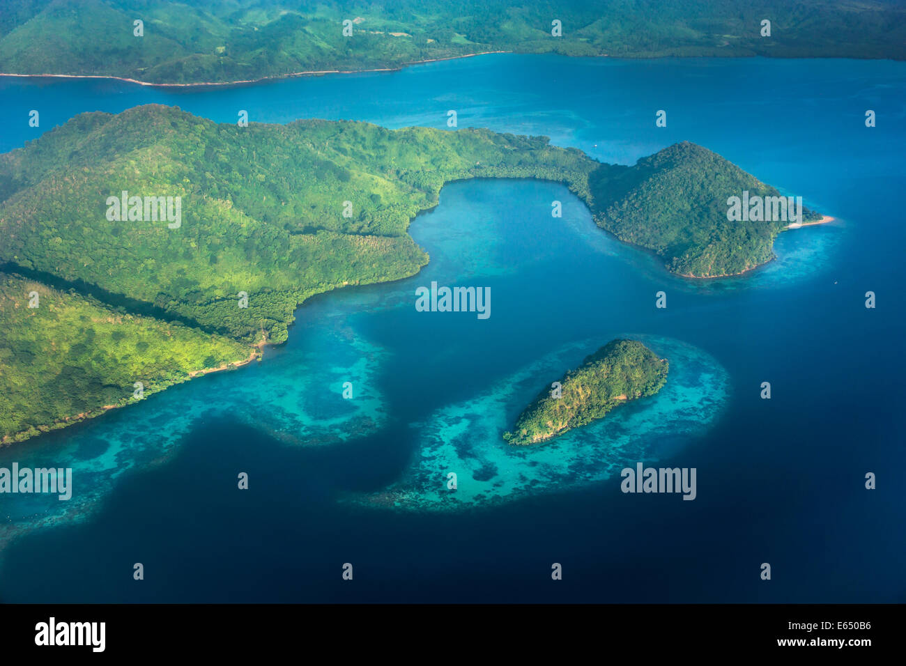 Coastal landscape with coral reefs, Busuanga Island, Philippines Stock Photo