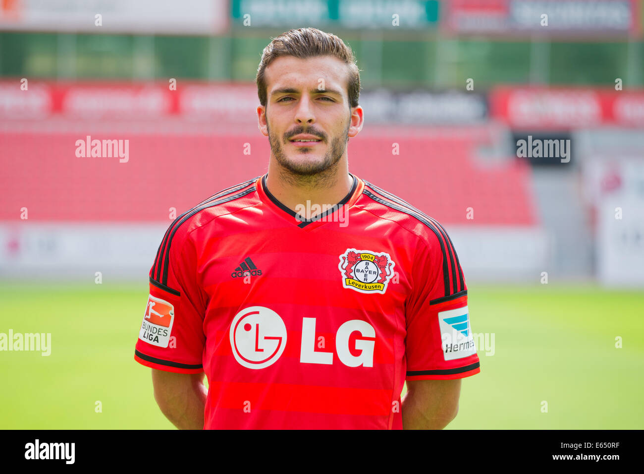 German Soccer Bundesliga - Photocall Bayer 04 Leverkusen on August 4th 2014: Giulio Donati. Stock Photo