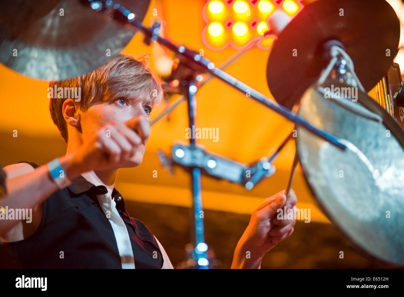 Live music female percussionist with Loose Tubes 21piece big band on