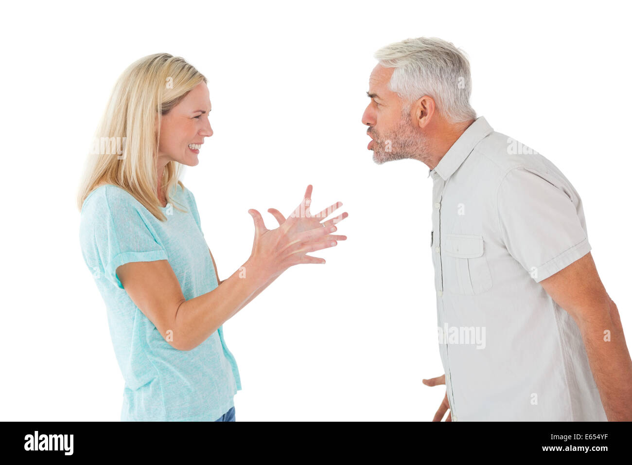 Unhappy couple having an argument Stock Photo - Alamy