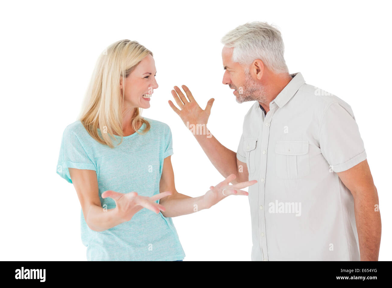 Unhappy couple having an argument Stock Photo - Alamy