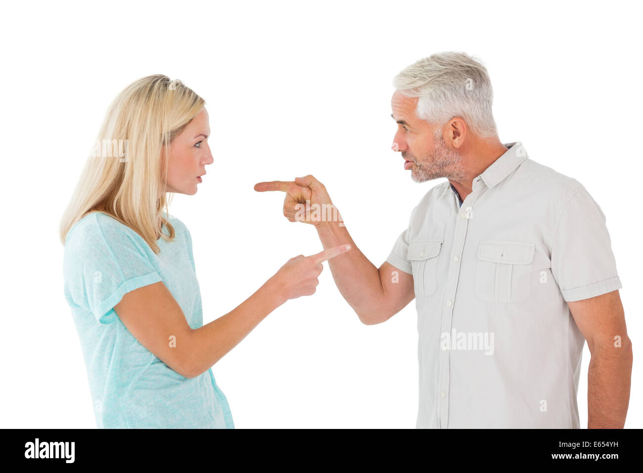 Unhappy couple having an argument Stock Photo - Alamy
