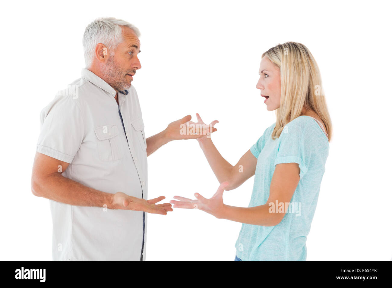 Unhappy couple having an argument Stock Photo - Alamy