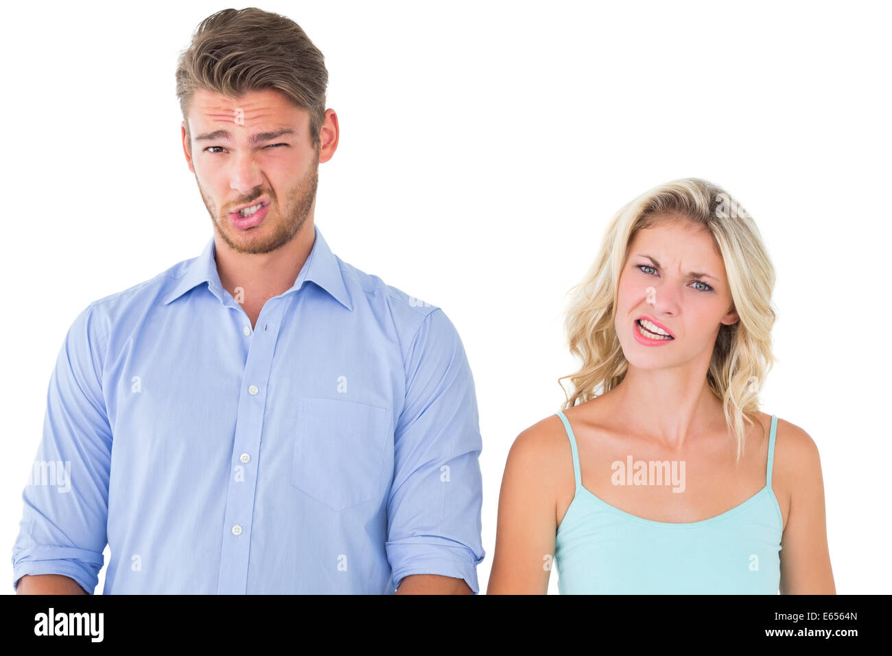 Young couple making silly faces Stock Photo