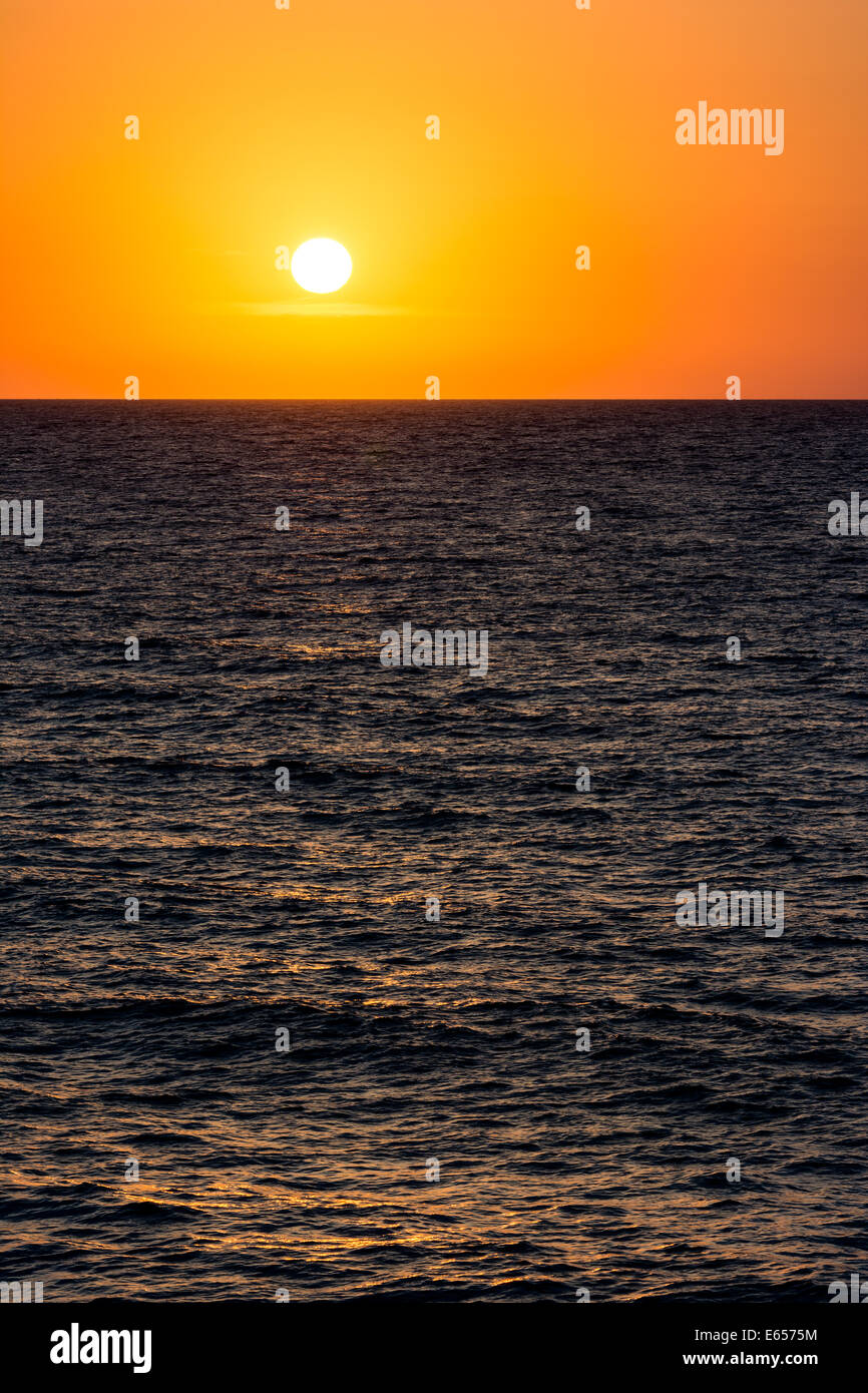 Orange Morning Sky Sunrise Over The Ocean Stock Photo - Alamy