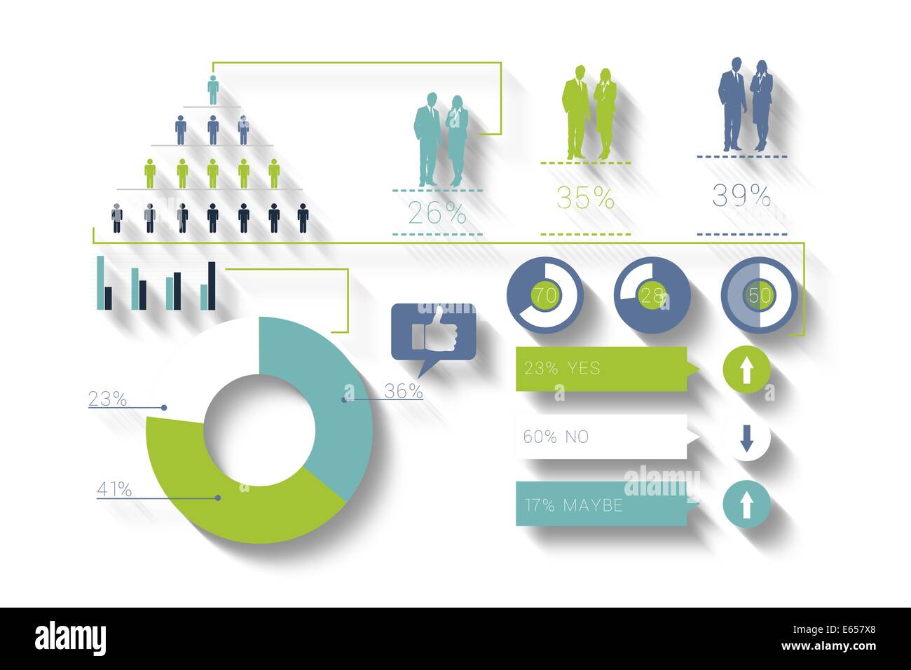 Digitally generated blue and green business infographic Stock Photo - Alamy