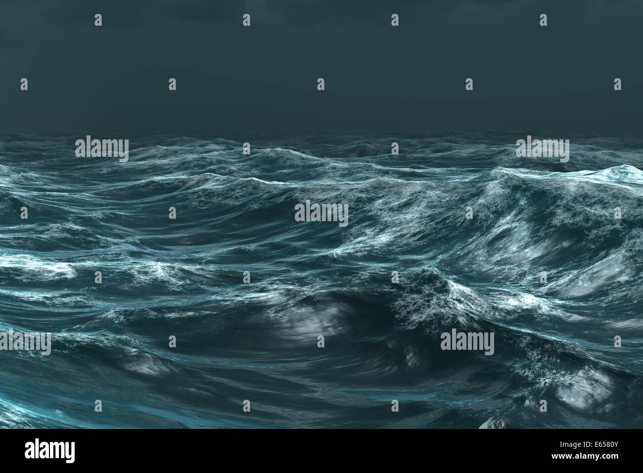 Rough blue ocean under dark sky hi-res stock photography and images - Alamy