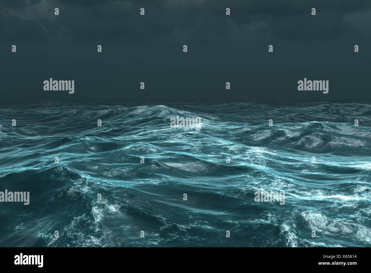 Rough stormy ocean under dark sky Stock Photo - Alamy