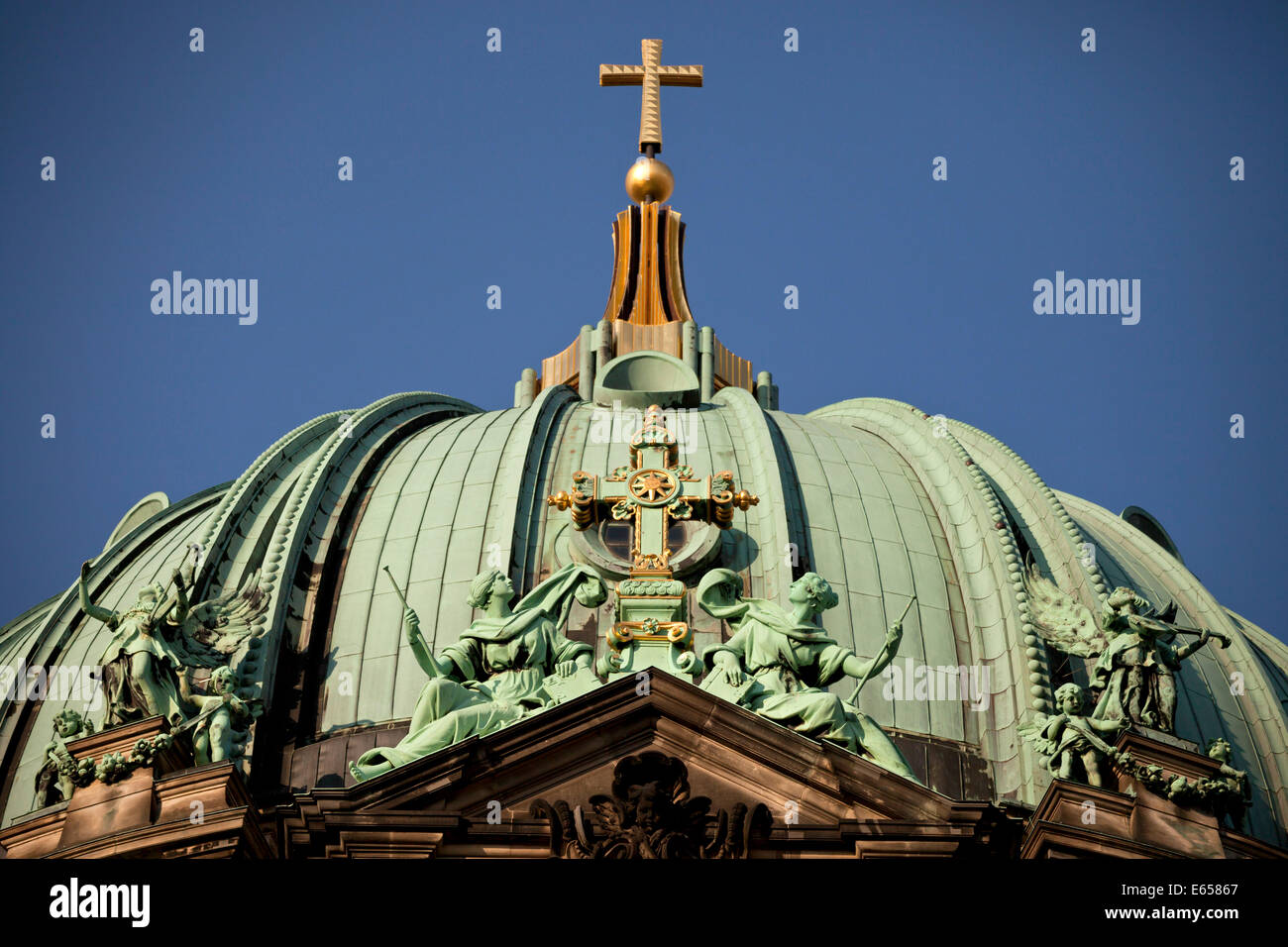 Dome of the Berlin Cathedral or Dom in Berlin, Germany, Europe Stock Photo