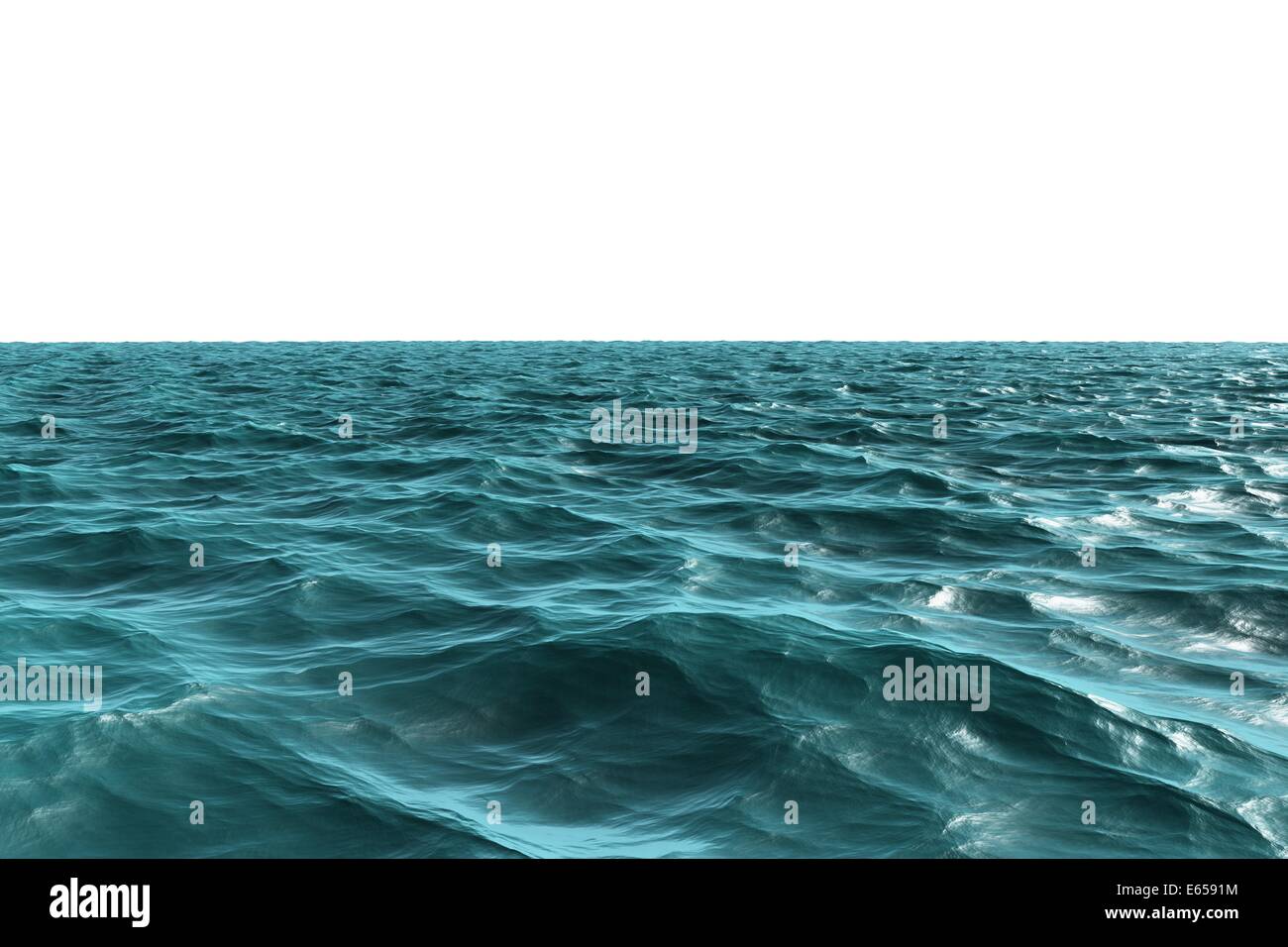 Digitally generated light Blue ocean Stock Photo