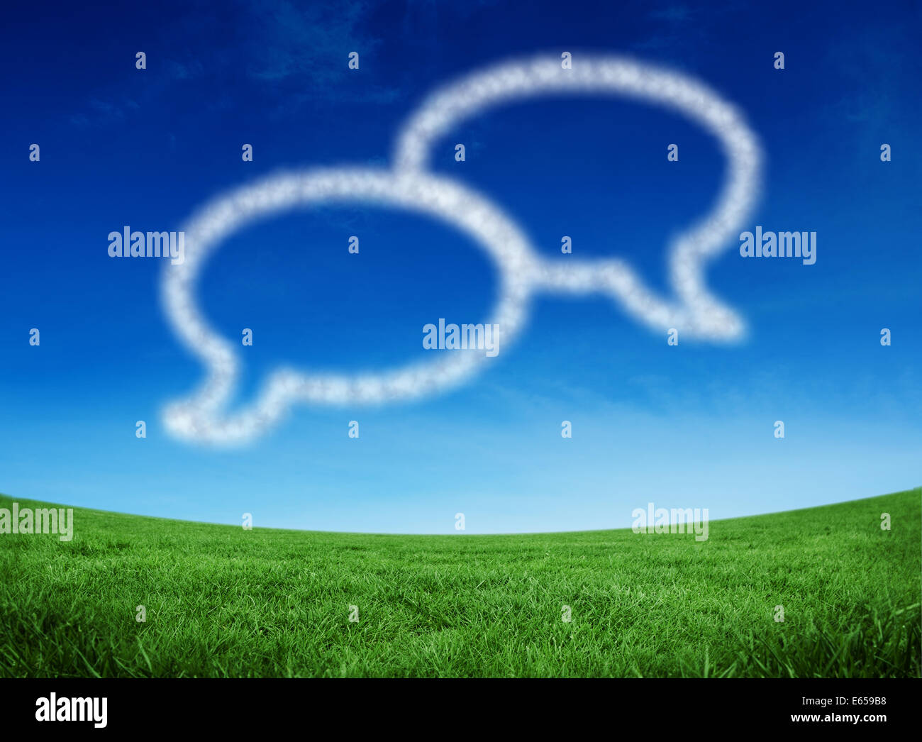 Composite image of cloud in shape of speech bubbles Stock Photo - Alamy