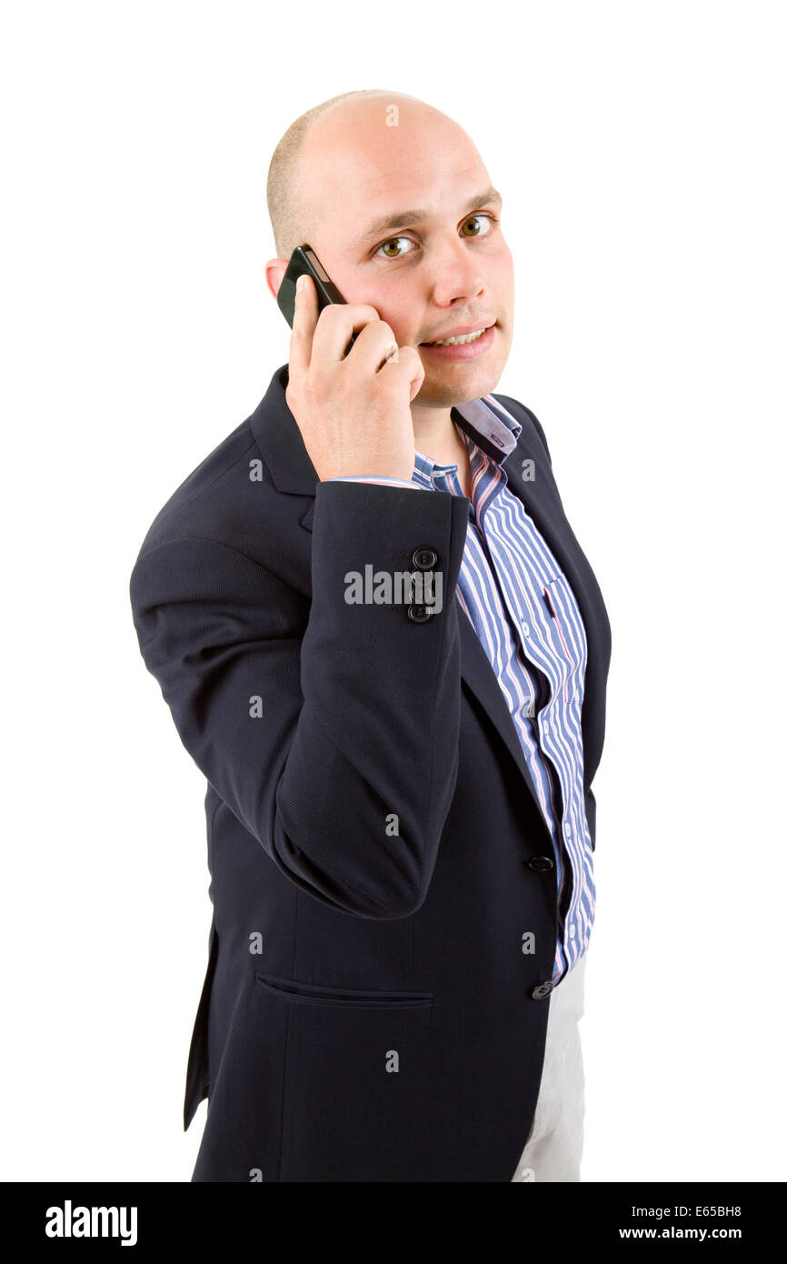 young business man at the phone, isolated Stock Photo