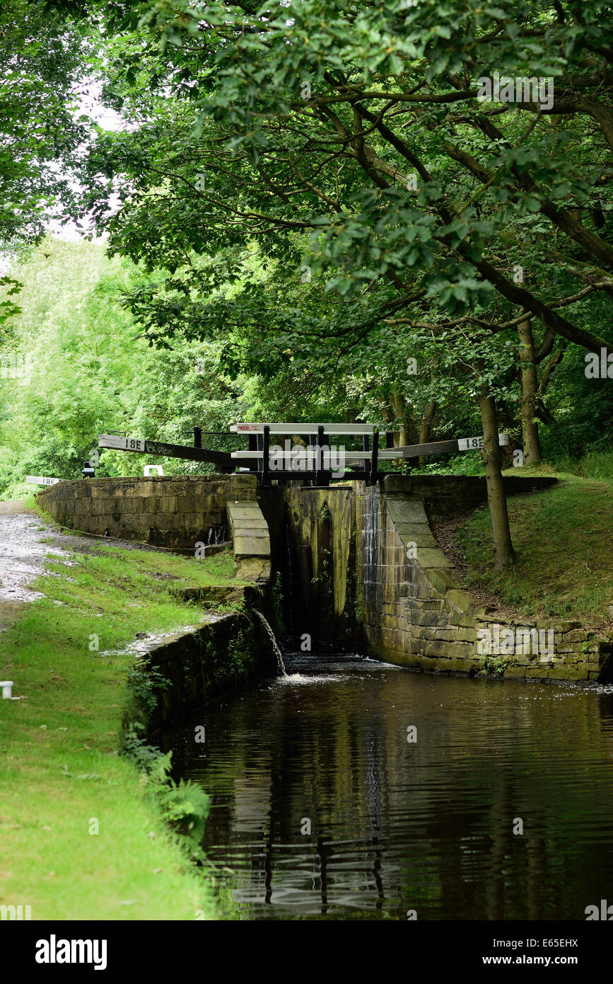 A canal meandering through the Yorkshire countryside Stock Photo