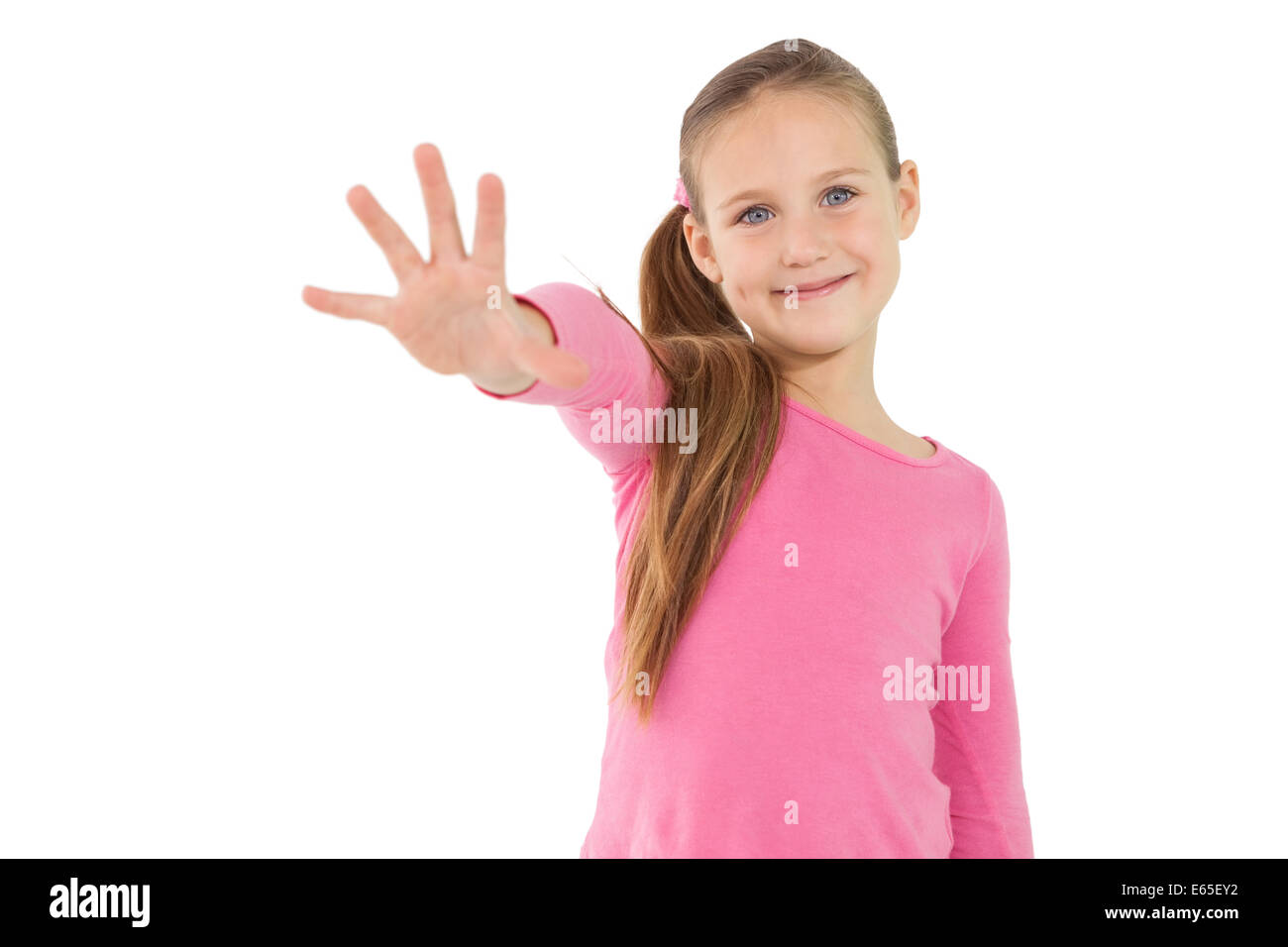 little girl showing Cute little girl showing her hand Stock Photo - Alamy