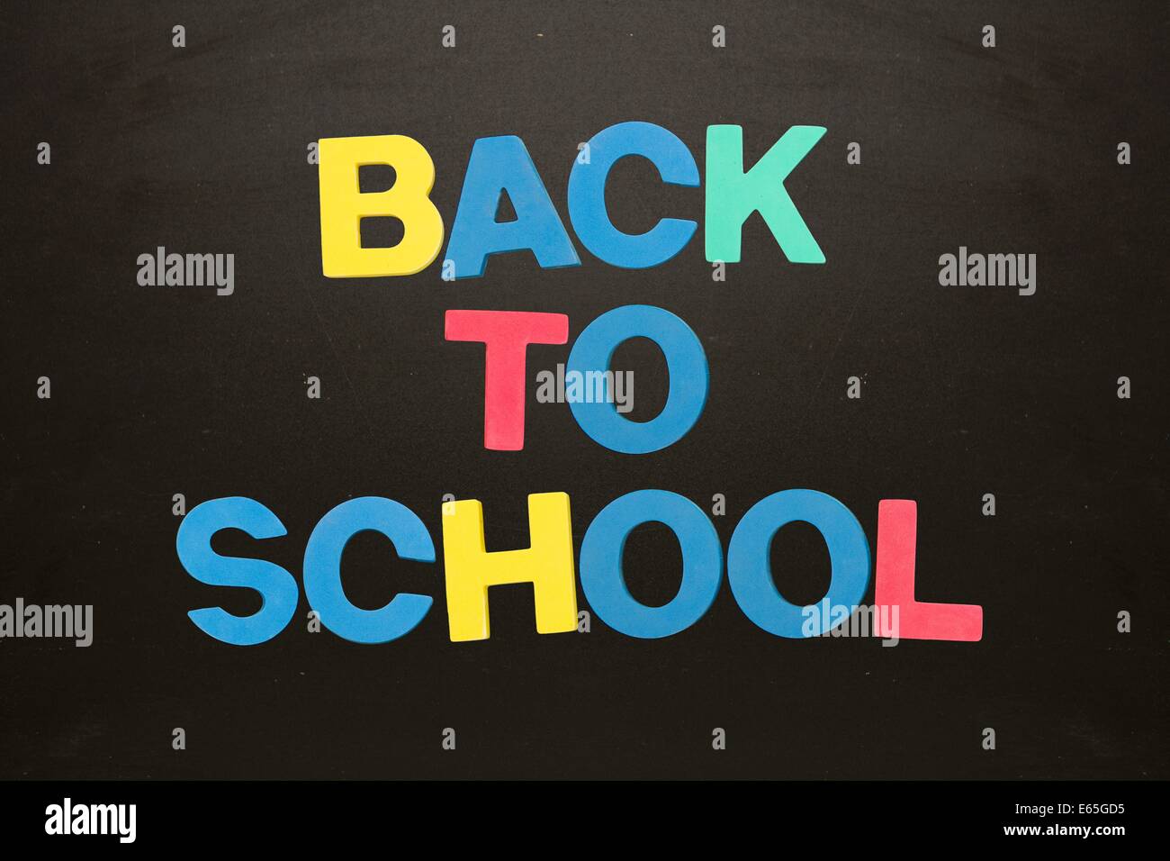 Colourful back to school message Stock Photo