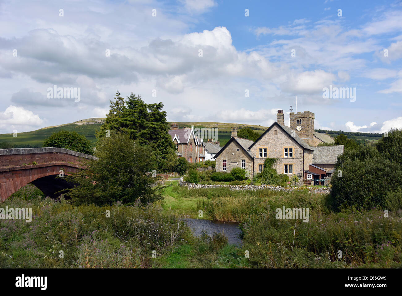 Bampton Grange and the River Lowther. Lake District National Park