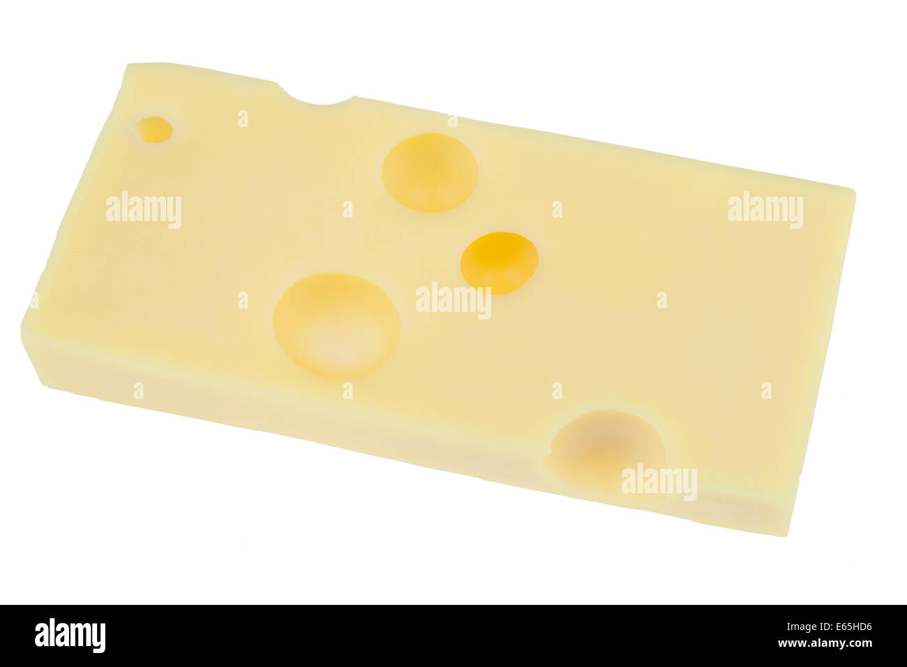 A piece of Emmental cheese Stock Photo