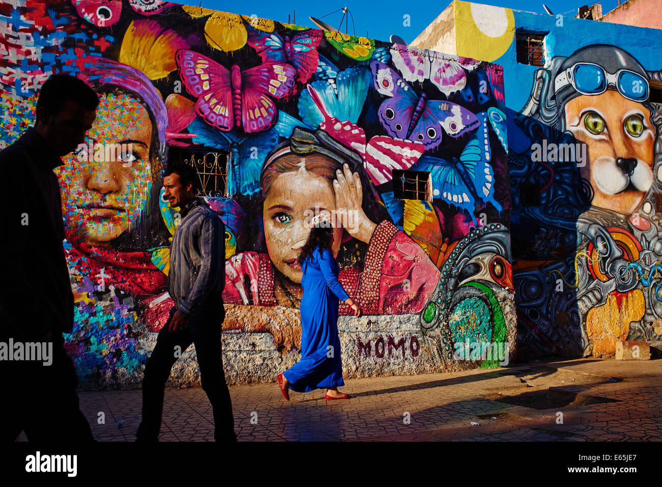 Morocco, Casablanca, Mural painting, city center Stock Photo - Alamy