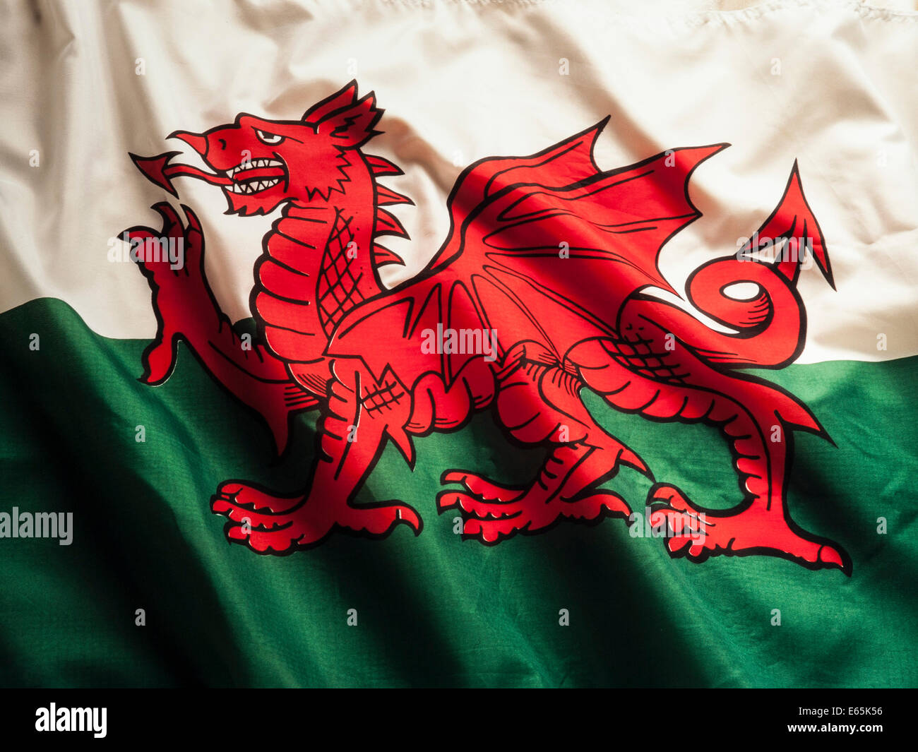 Welsh Dragon Welsh National Flag Stock Photo