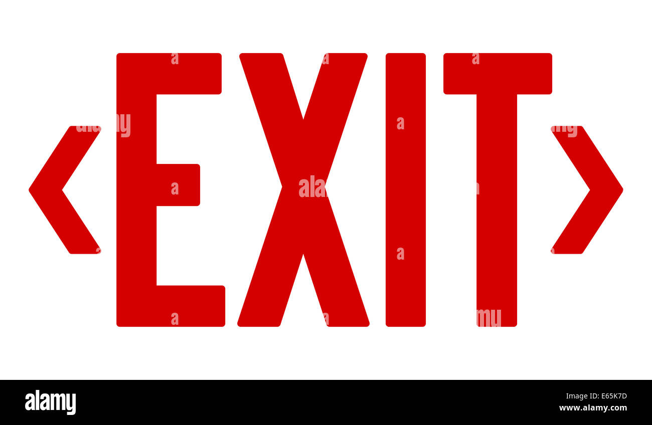 Red Exit Sign Stock Photo