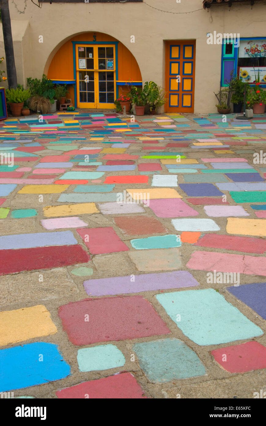 Spanish Art Village painted walk, Balboa Park, San Diego, California