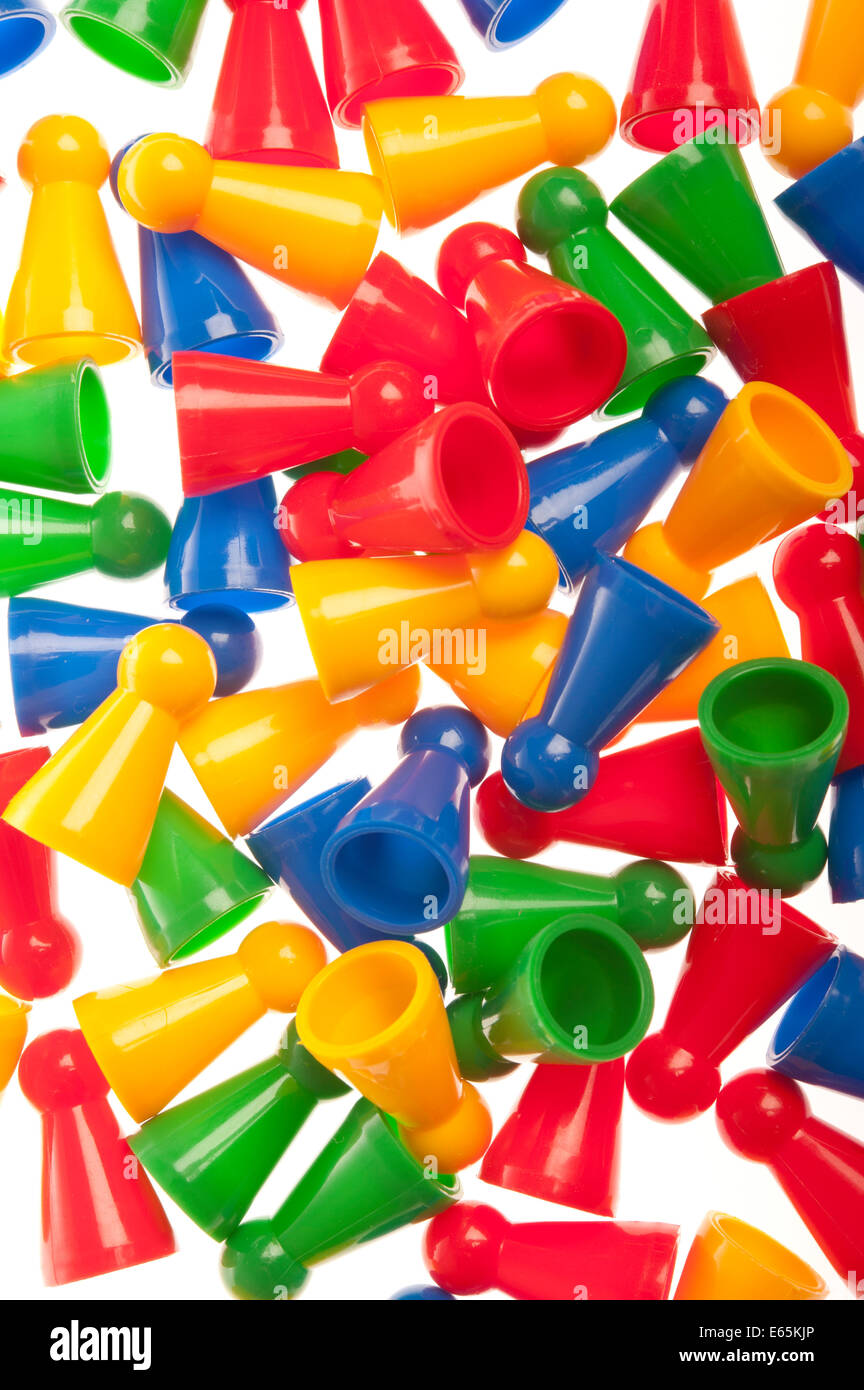 colorful plastic counters background Stock Photo