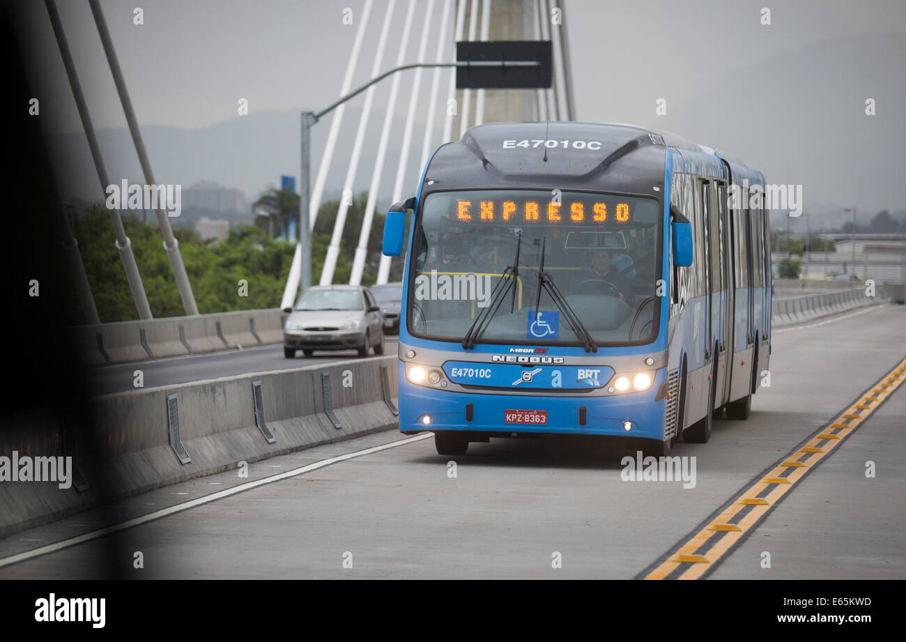 Rio de Janeiro, Brazil. 9th Aug, 2014. A local commuter bus of the Bus ...