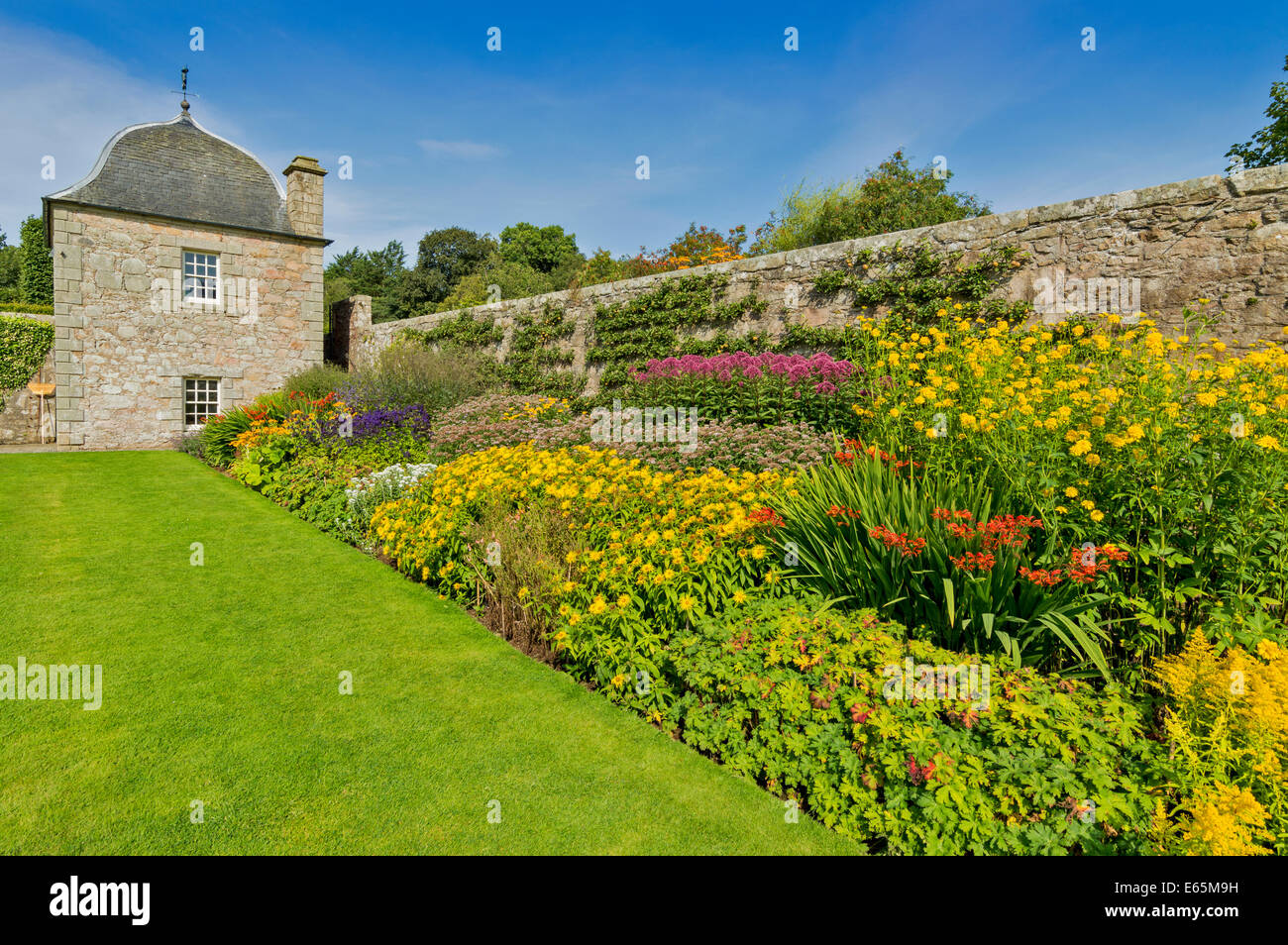 PITMEDDEN GARDENS ABERDEENSHIRE SCOTLAND WITH A TWIN OGEE ROOFED