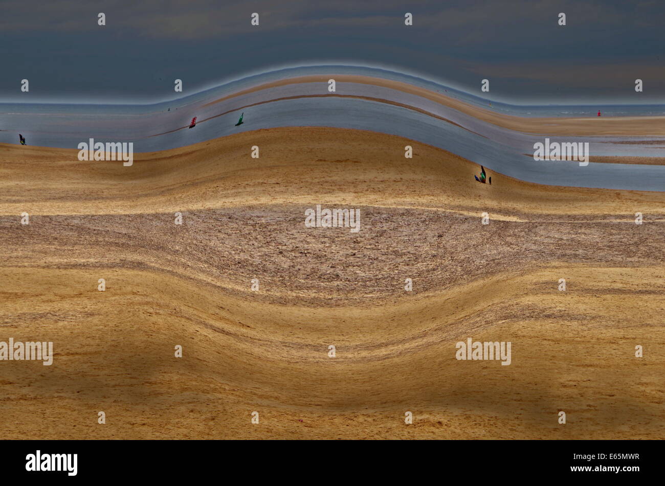 Fish-eye beach and sea Stock Photo - Alamy