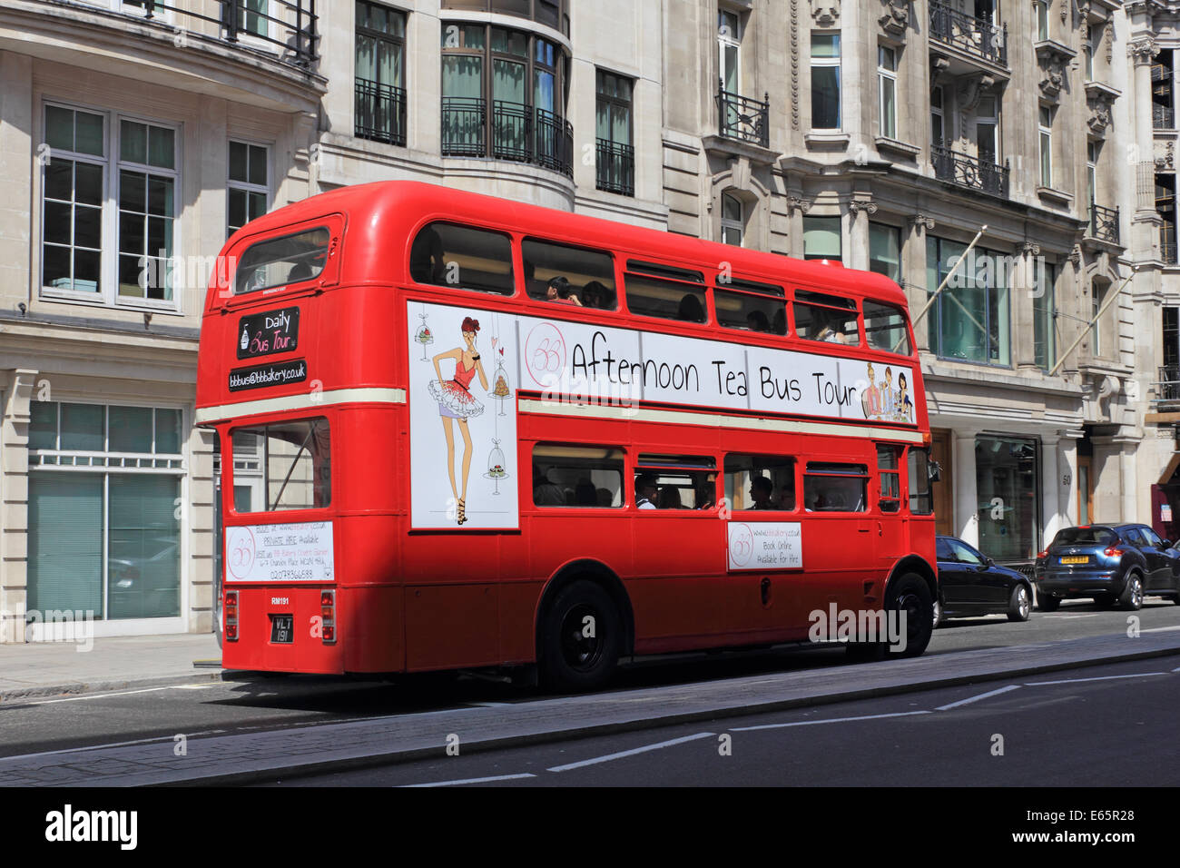 Red double decker bus, Pall Mall, London, England, UK Stock Photo