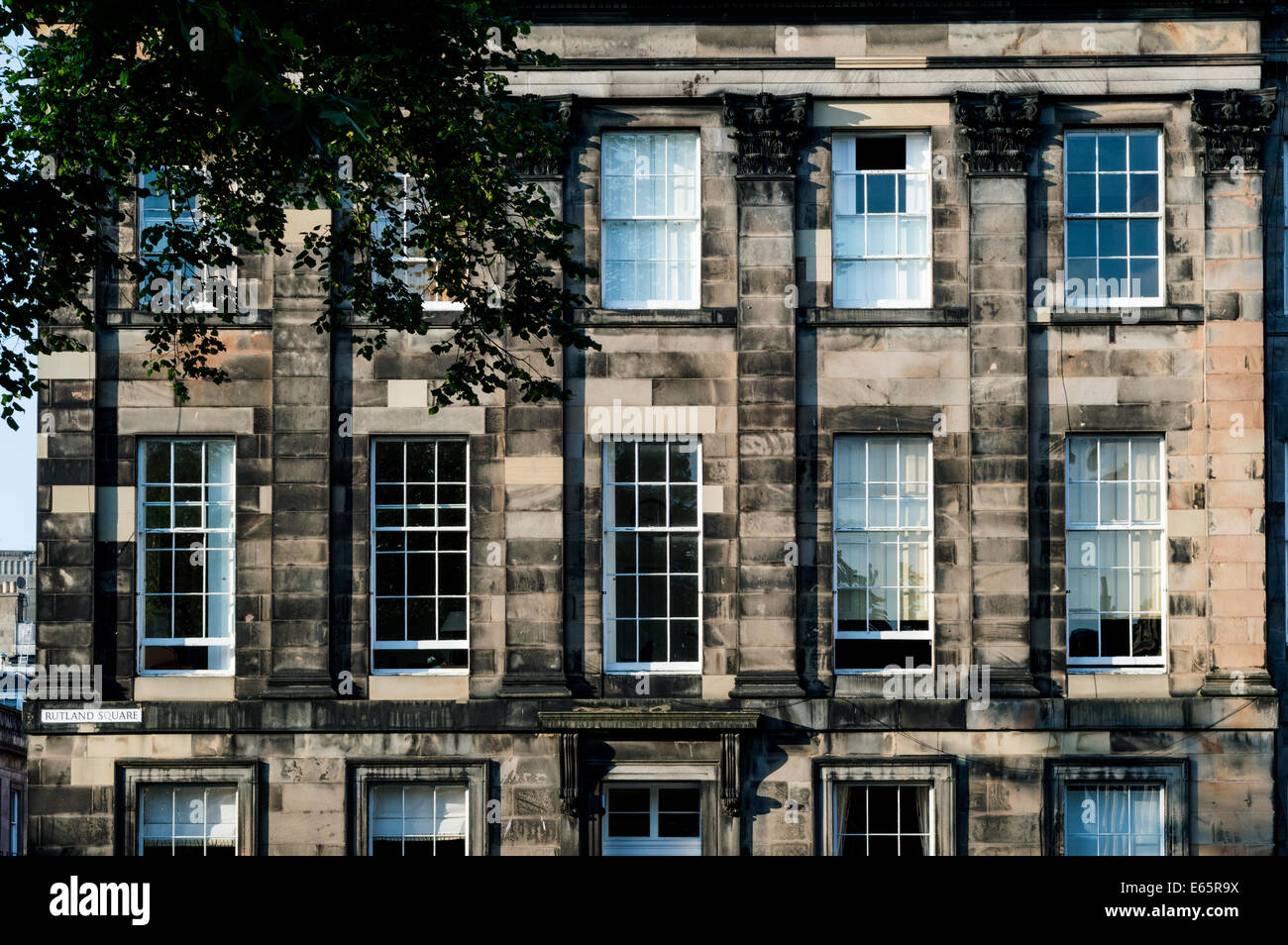 Georgian / New Town architecture in Rutland Square, Edinburgh Stock Photo
