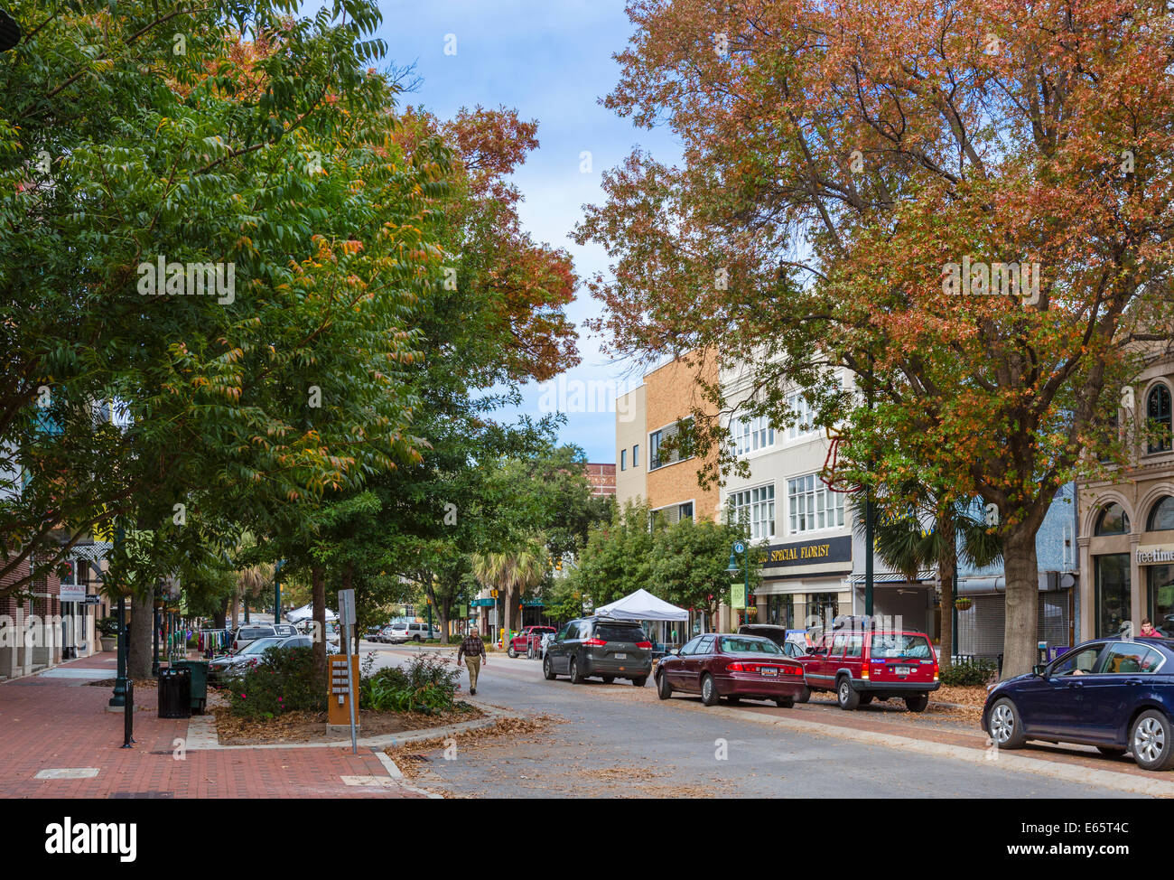 Shops on Main Street in downtown Columbia, South Carolina, USA Stock Photo