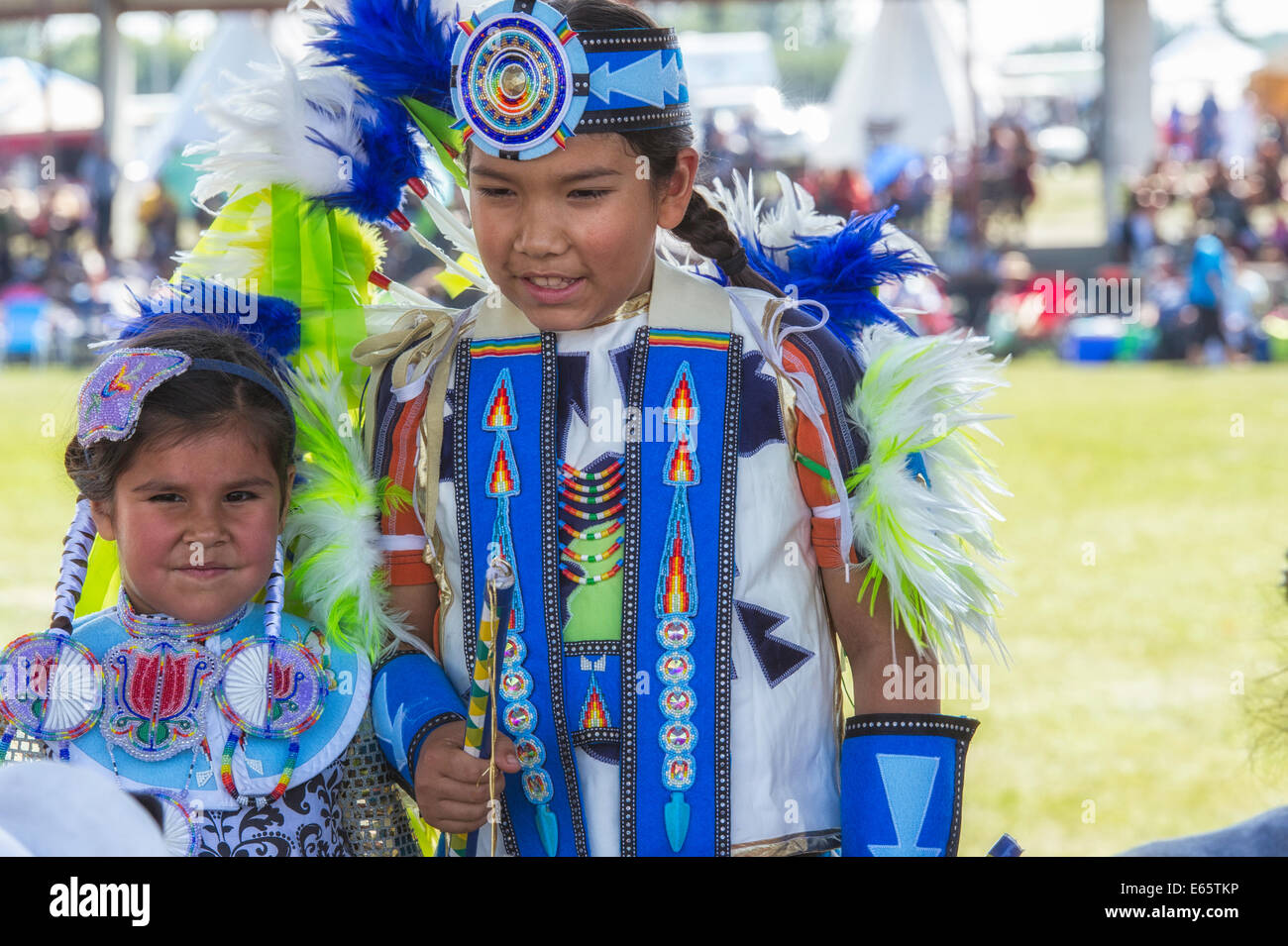 Young dancers at the Samson Cree Nation Celebration and Powwow in Maskwacis (Hobbema)Alberta Canada Stock Photo