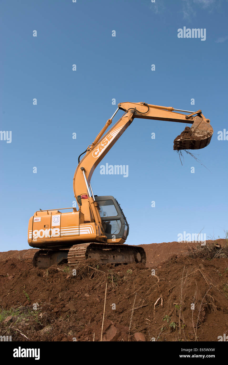 Case excavator at the training facility for Local 478 Operating Engineer Training facility in Meriden, Connecticut. Stock Photo