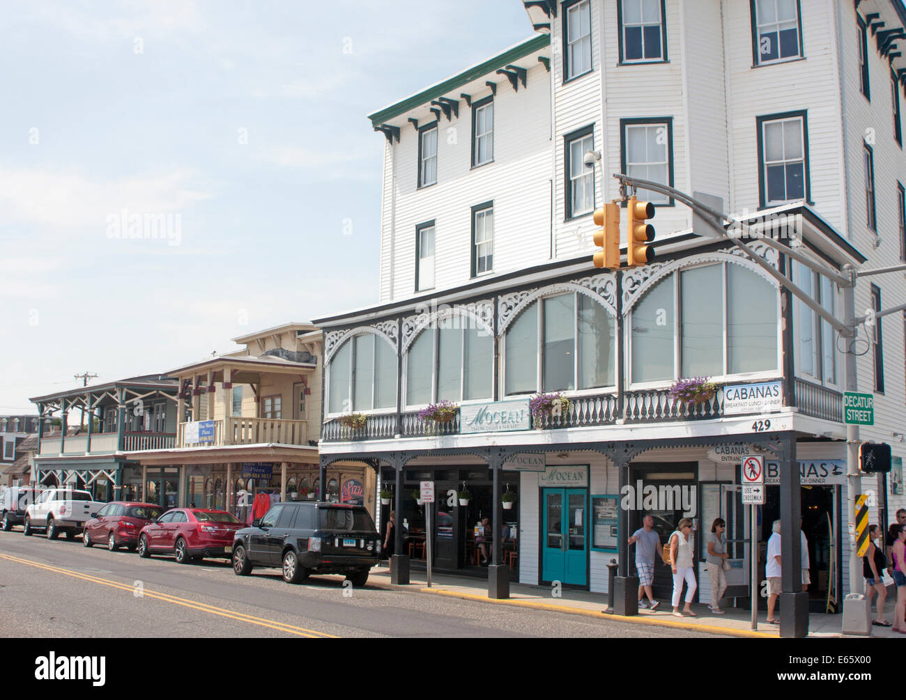 Shops and restaurants line Beach Avenue in Cape May, New Jersey, Jersey