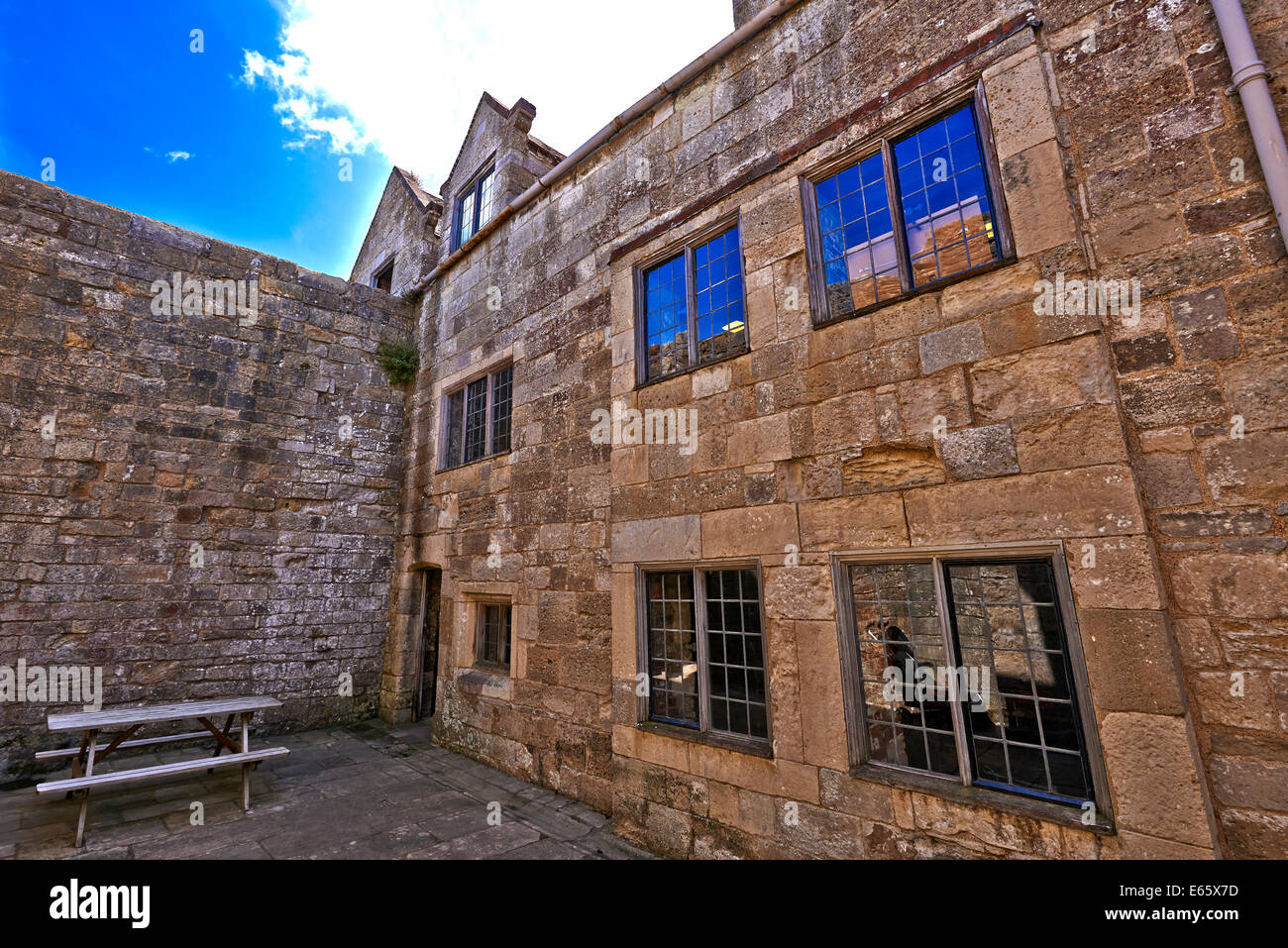 Yarmouth Castle is a small off-square blockhouse built by Henry VIII in 1547 Stock Photo