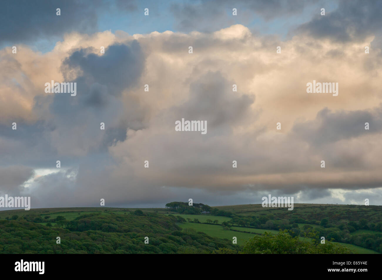Clouds build up over the Devon countryside Stock Photo