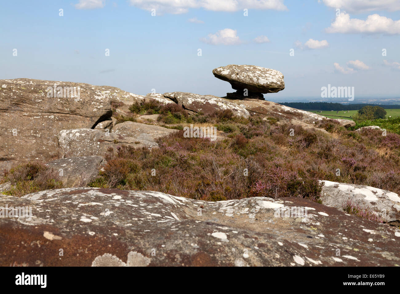 Natural rock formations caused by erosion near Summerbridge, North Yorkshire Stock Photo