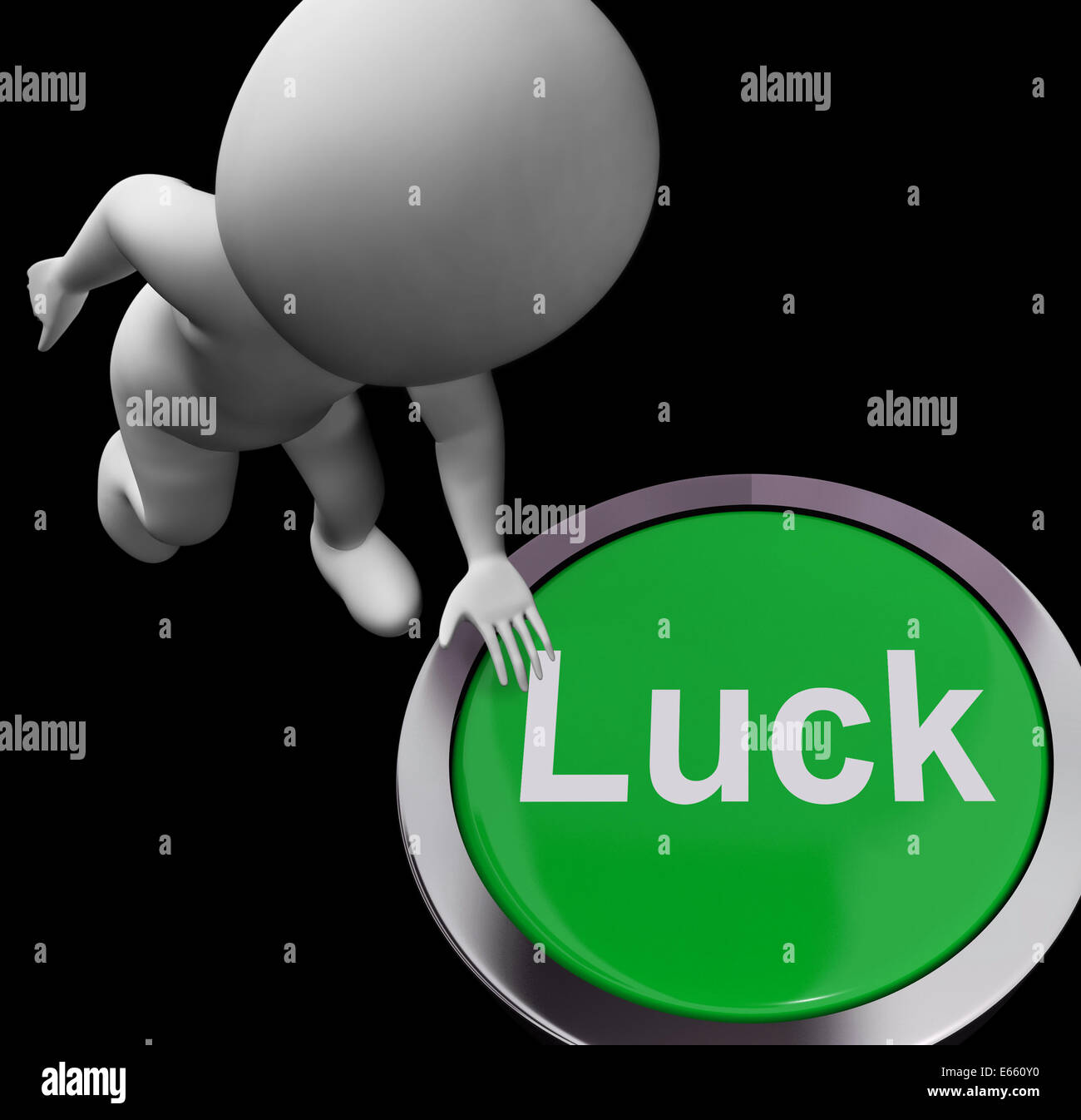 Luck Button Showing Chance Gamble Or Fortunate Stock Photo