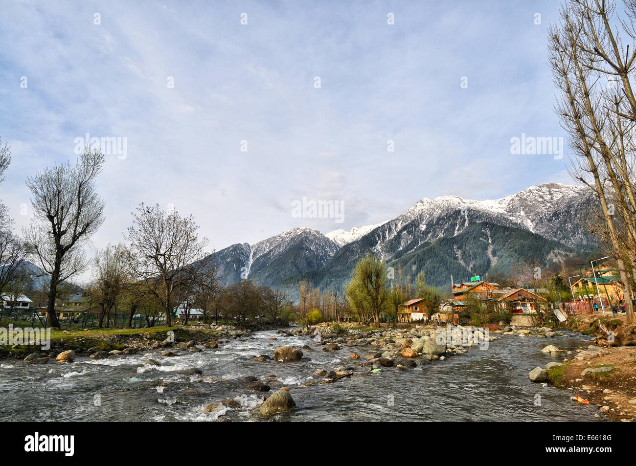 Pahalgam town, Kashmir Stock Photo