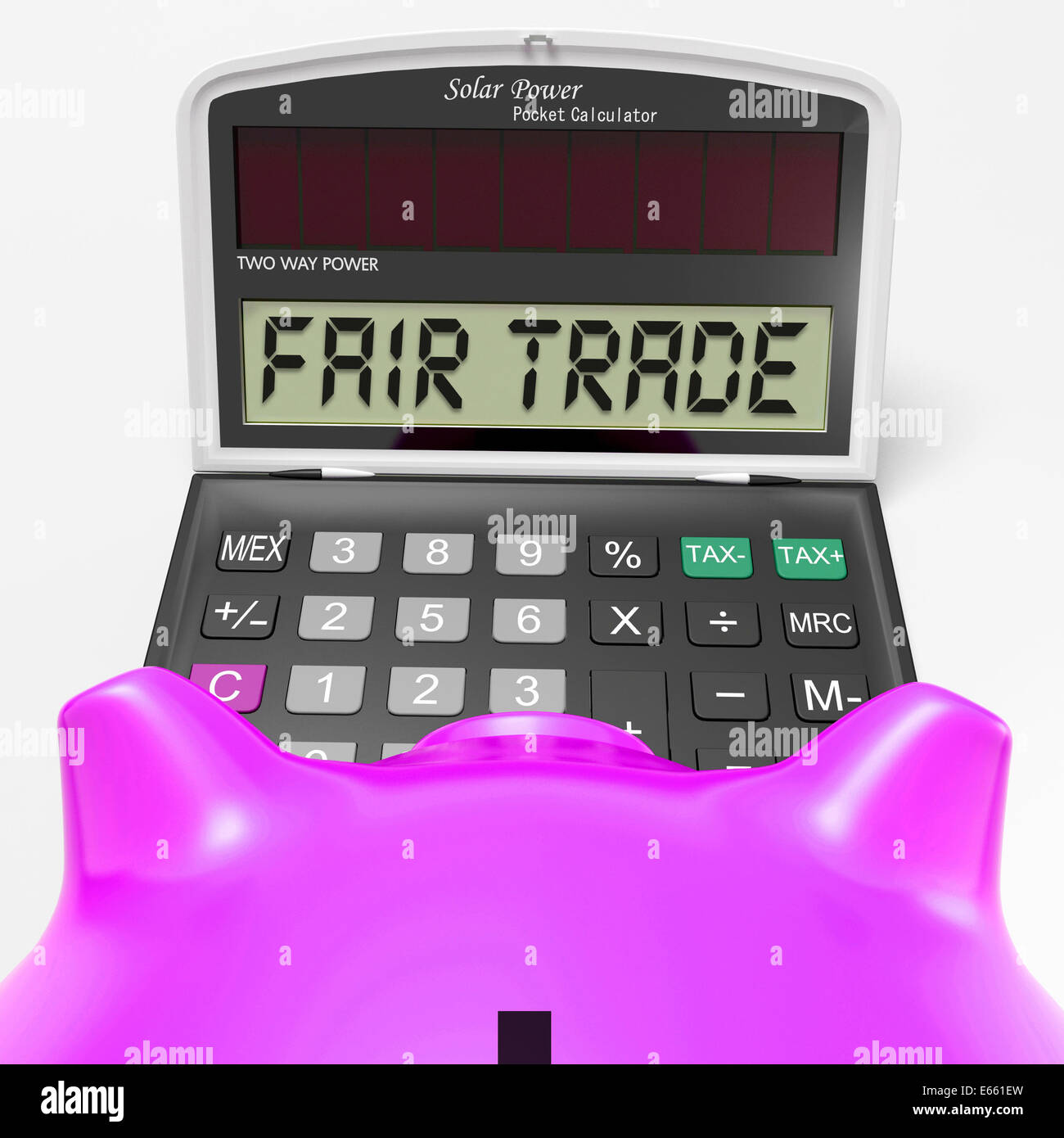 expandir directorio pensión Fair Trade Calculator Showing Ethical Products And Buying Stock Photo -  Alamy