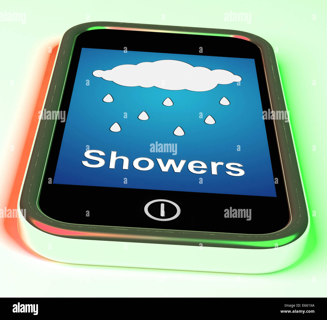 Showers On Phone Meaning Rain Rainy Weather Stock Photo Alamy