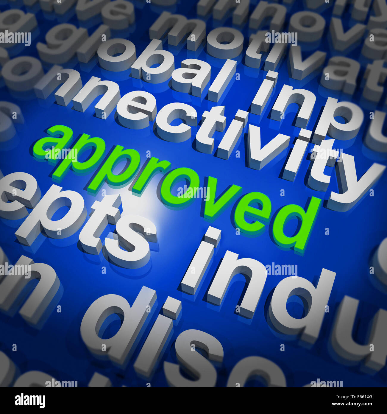 Approved Word Cloud Showing Approved Passed or Verified Stock Photo Alamy