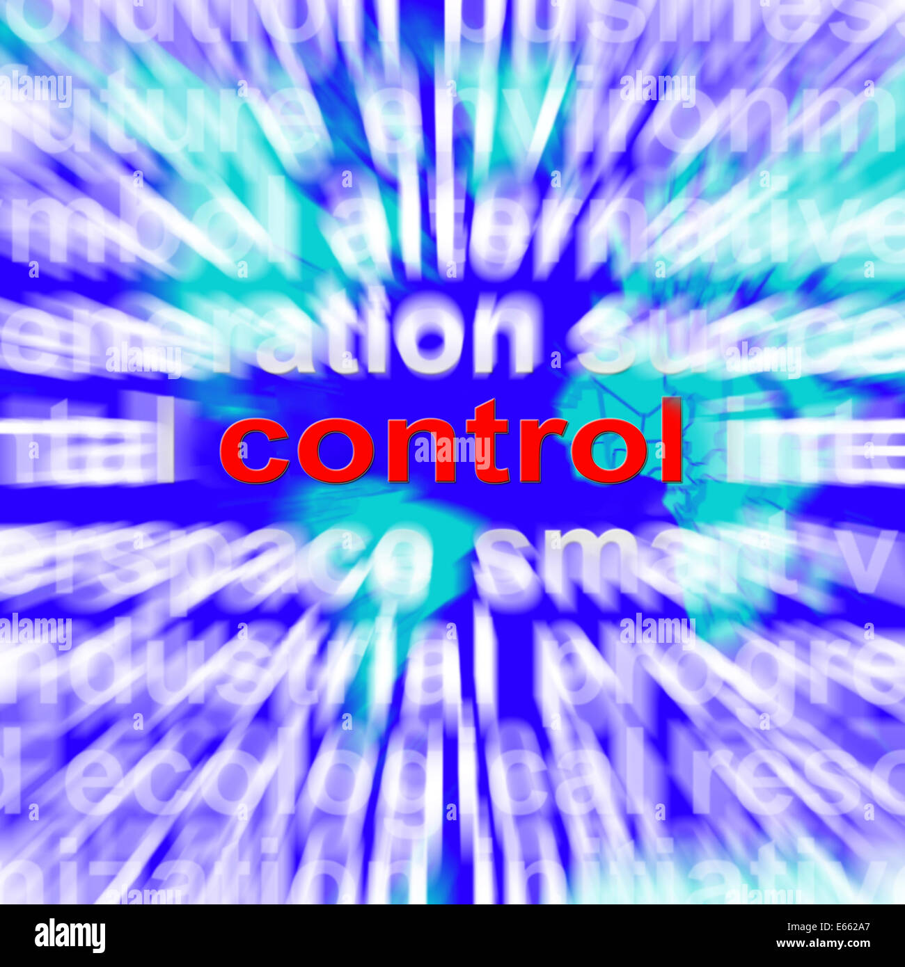 Control Word Map Showing Command Power Authority Stock Photo - Alamy